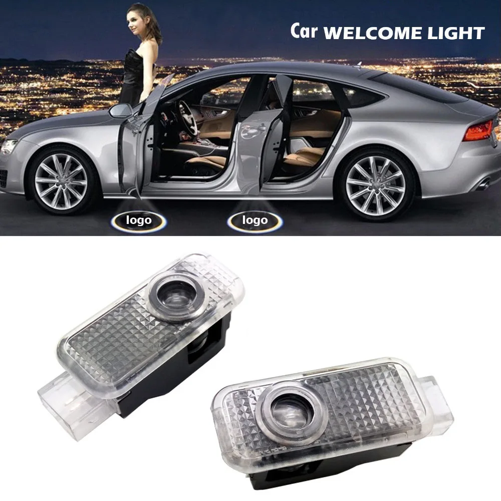 

2pcs Car Door Light Led Logo Light Projector for audi a3 a4 q5 q7 Car Accessories Decoration Bulb Courtesy Step Projector Light