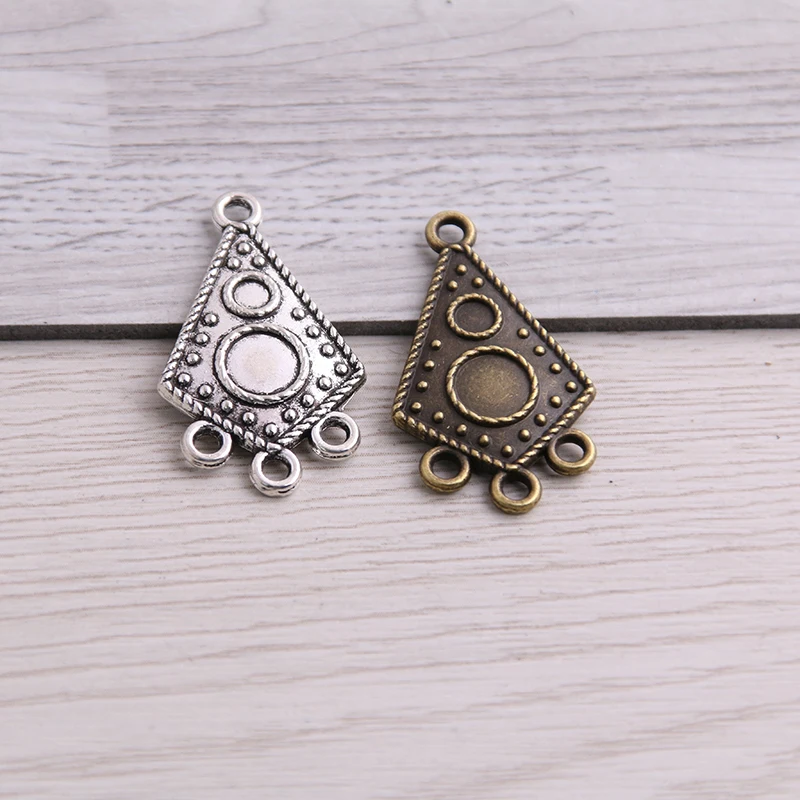 

SWEET BELL 40pcs 17*30mm Two Color Zinc Alloy Necklace Charm Jewelry DIY Irregular Pattern Connector Pendant Necklace