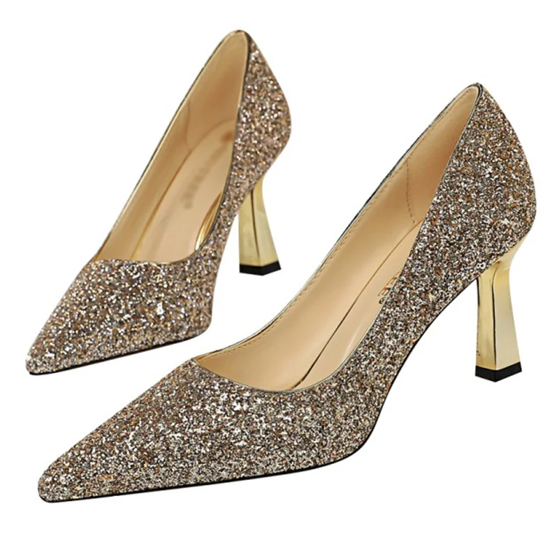 

Ladies wedding shoes high quality drip boat women high heels shallow mouth pointed high heels pointed toe stiletto sexy