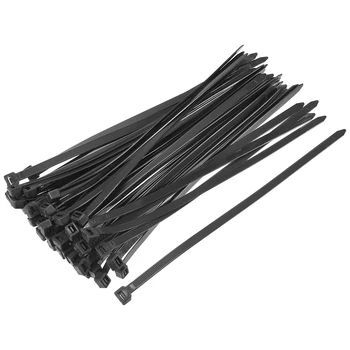 

uxcell 50pcs 200mm 250mm 300mm 400mm 500mm Nylon Cable Ties Self-Locking Zip Ties Cable Tie Wraps Wire Straps Black White