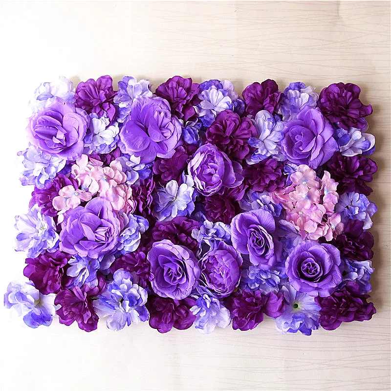 60x40cm Silk Rose Artificial Flowers Wall Panels DIY Wedding Decoration