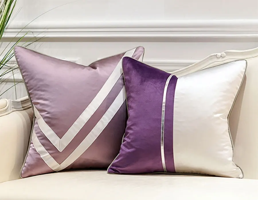 Винтажная элегантная фиолетовая Подушка/Чехол almofadas, современный дизайн Подушка для спины крышка 45 50 60, Ретро декоративный чехол для подушки