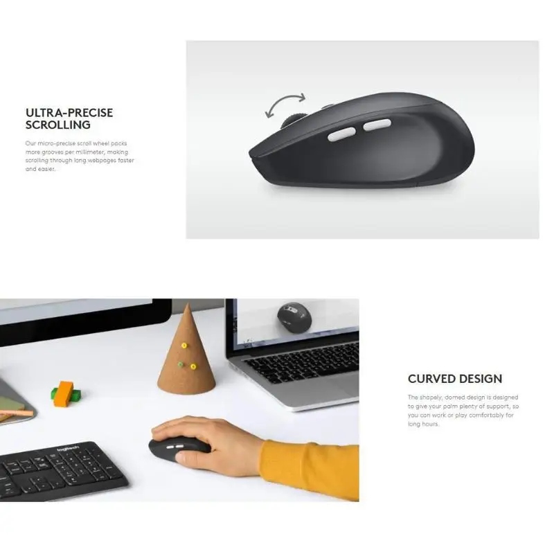 Logitech M585 bluetooth 2,4 GHz двойной режим Беспроводной Мышь объединения потока 1000 Точек на дюйм Мини 4D оптическая мышь Беспроводной Мышь для ноутбука