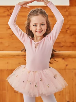 

Shinny sequin Girl Ballet Dress Gymnastic Leotard Romantic Tutu Costume Stage Dancing Clothes Child Summer Performance Clothing