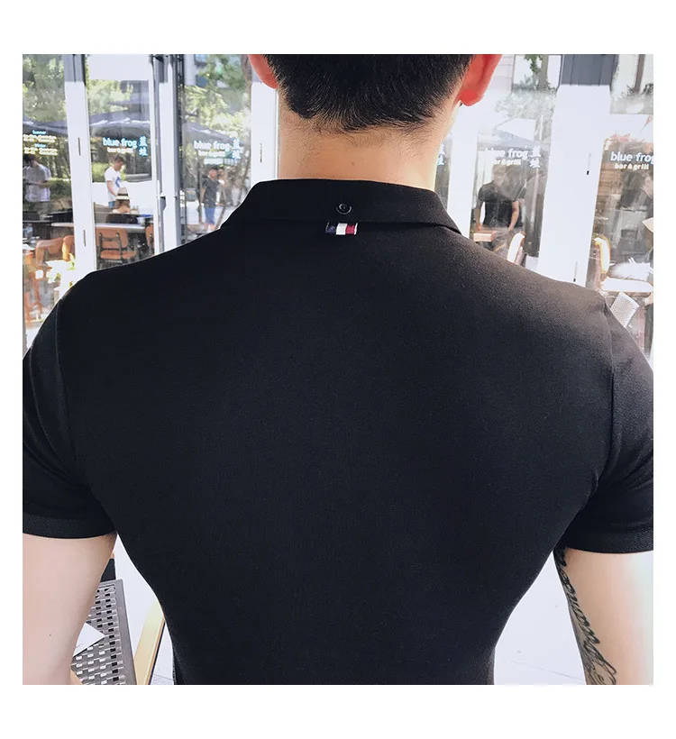 Летняя повседневная мужская уличная одежда, 3XL, модная мужская рубашка поло, высокое качество, хлопок, тонкая рубашка-поло, мужская с коротким рукавом