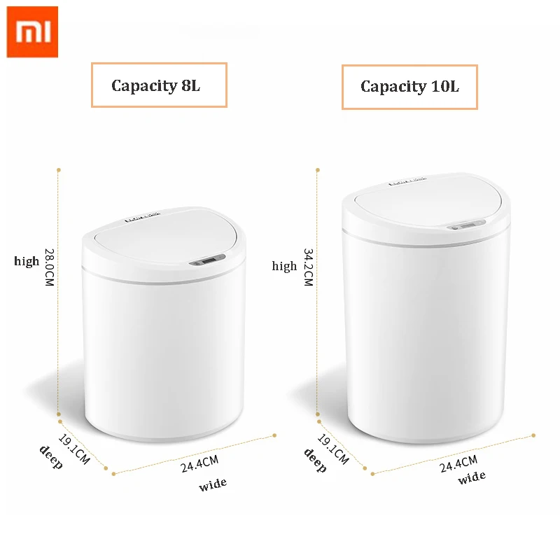 Xiaomi smart мусорное ведро для дома и садовый датчик светодиодный крышка мусора 8/10L