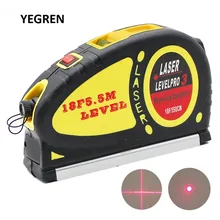 Multifunction Infrared Level Horizon Vertical Level Bubble Laser Level with 18 feet Tape Measure Laser Point Cross Measurement