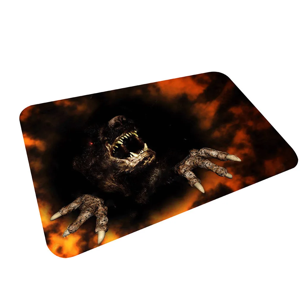 40x60cm Happy Halloween Ghost Pumpkin Taro Flannel Carpet Non-slip Carpet Wedding Decorations Floor Runners Christmas Decor - Цвет: B