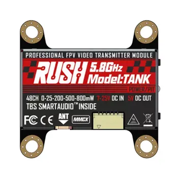 

RUSH VTX TANK 5.8G 48CHs Smart Audio PIT/25/200/500/800mW Switchable AV Transmitter for RC Racing Drone