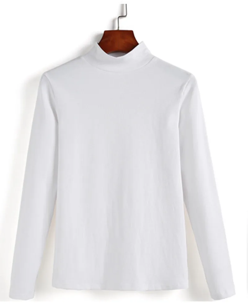 ONLYSVTER футболка с длинным рукавом Для женщин хлопковая Футболка женская женский в Корейском стиле Одежда для детей футболка для полных модная футболка женские футболки - Цвет: White YSK218