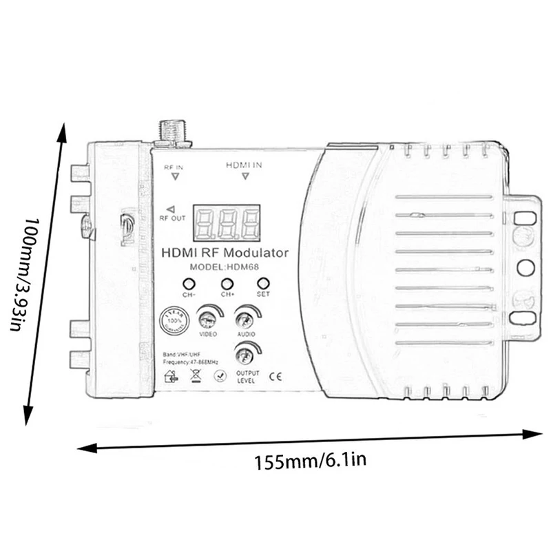 Новый HDM68 модулятор цифровой RF HDMI AV в преобразователь VHF UHF PAL/NTSC Стандартный