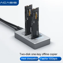 Acasis – disque dur externe double baie M.2 NVME usb 3.0, 10Gbps, excellente Dissipation, lecteur PCIE pour ordinateur portable Windows/Mac/Linux 