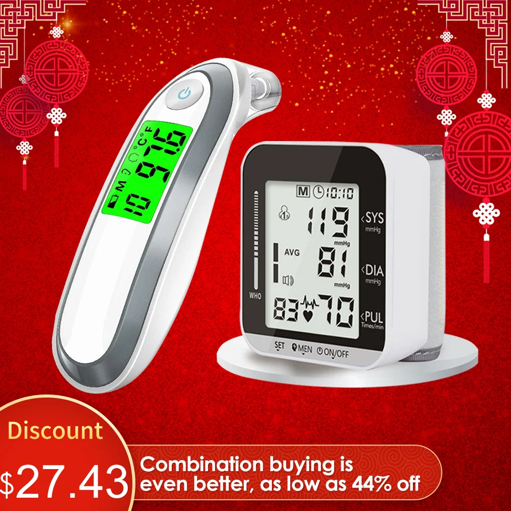 

2020 High Accurate Medical Ear Thermometer Adult baby / Home Health Care Automatic Digital Lcd Upper Arm Blood Pressure Monitor