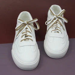 basket femme cordon Dunk lacets élastiques pour hommes, accessoires bas, pour basket ball, patins de Tennis, marron, blanc, couture, 1 paire 