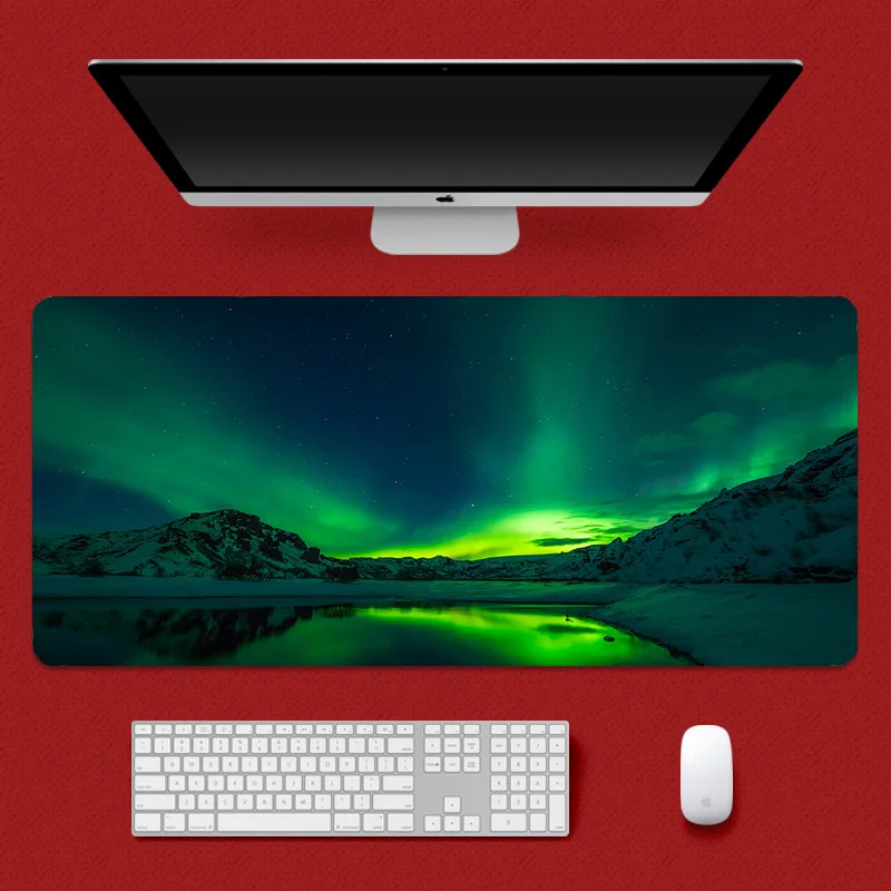 

Big mouse pad is the best-selling game Aurora Green Universe Wearable Edge PC Laptop Office Supplies Rubber Silicone