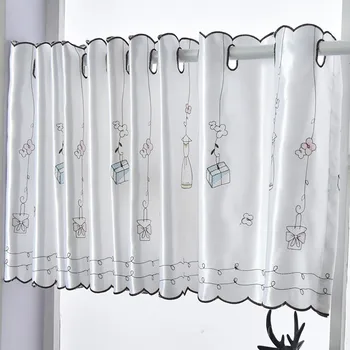 

Small Skirt Coffee Curtain Kitchen Curtain Embroidered American-Style Village Style Short Curtain