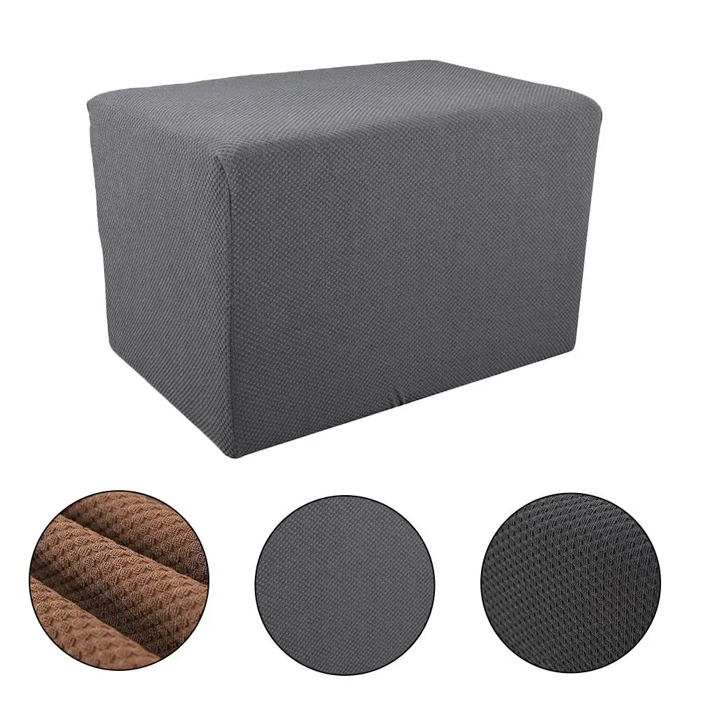 

Jacquard Polyester Footstool Cover Stretch Ottoman Slipcover Knitted Honeycomb Jacquard Sofa Footstool Cover Home Textile