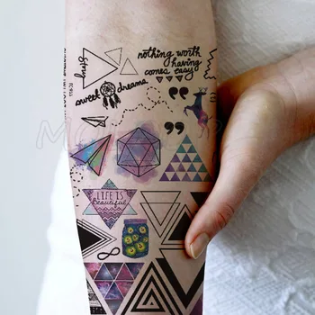 

Tattoo sticker symbol triangle elk number arrow magic bottle temporary fake tatto pattern element tatoo for kid girl man woman
