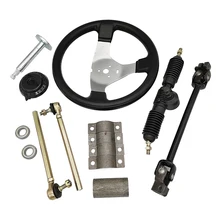 

300mm Steering Wheel Assembly 340mm Gear Rack Pinion 375mm U Joint Tie Rod Knuckle Assy For Chinese 110cc Go Kart Quad Parts
