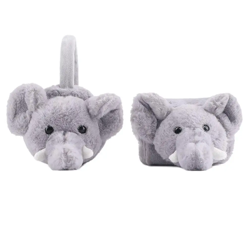 Манекен милый слон Наушники для защиты от холода, шарф набор плюшевый теплый зимний шарф для поездок наушники плюшевые родитель-ребенок шарф наушники из двух частей - Цвет: Gray