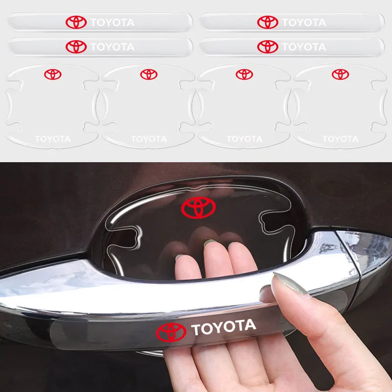 4pcs Car handle film protective bowl scratch scratch-resistant For Toyota Prado Auris Avensis Corolla Verso | Автомобили и