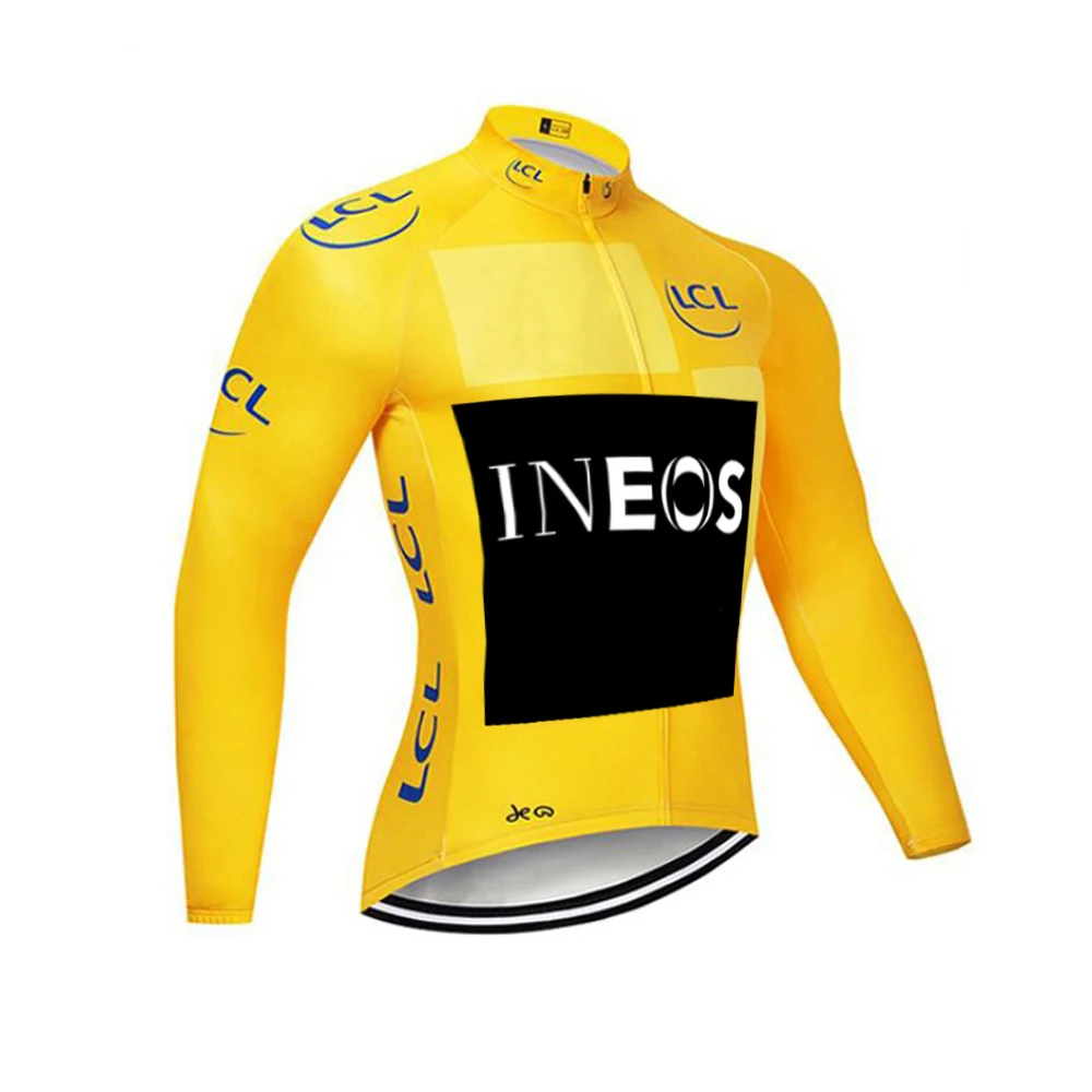 no fleece jersey 8 Франция Чемпион ineos Велоспорт Джерси с длинным рукавом мужская зимняя термальная флисовая велосипедная Одежда MTB велосипед Джерси Майо ciclismo - Цвет: no fleece jersey 8