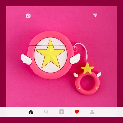 Силиконовые чехлы для Apple AirPods 2 мягкие Мультяшные милые цветочные наушники чехол для Air Pods 1 Зарядная коробка крышка с крючками - Цвет: 001