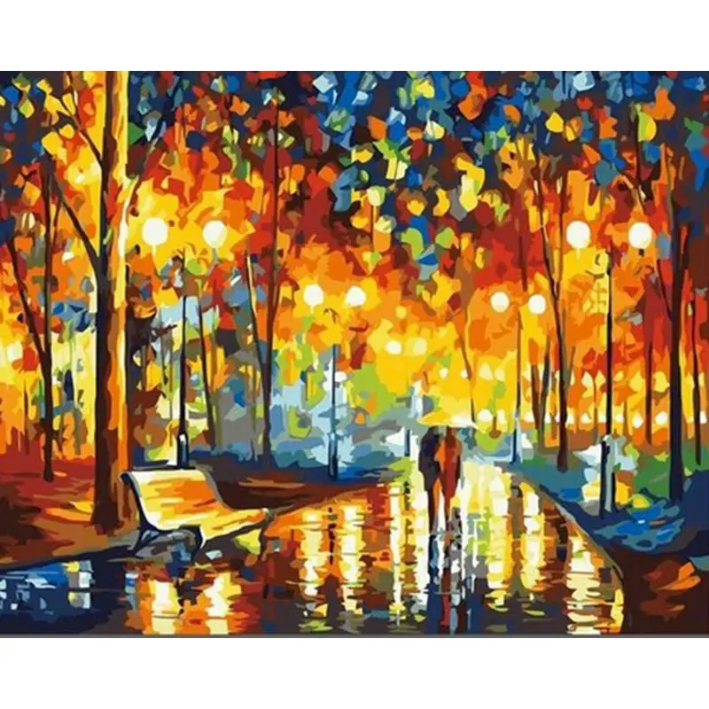 

RUOPOTY You on the road painting by numbers for home Painting By Numbers DIY Decoration Canvas Wall Art Gift Canvas Framed