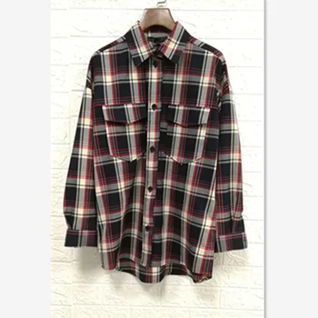 

Women Shirt 2019 Fall Winter Blouse Women New College Style Plaid Women Blouses Shirts