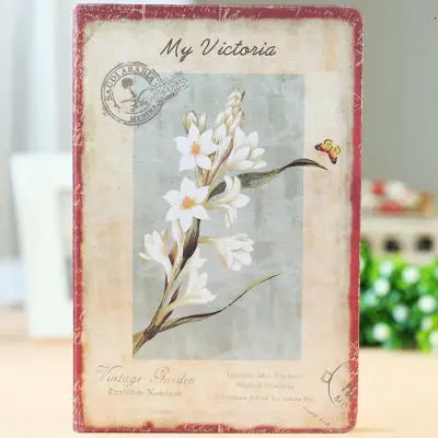 white flower Ретро утолщенная Студенческая портативная Записная книжка Дневник текстовое искусство милые канцелярские принадлежности раскраска иллюстрация ручная книга - Цвет: white flower