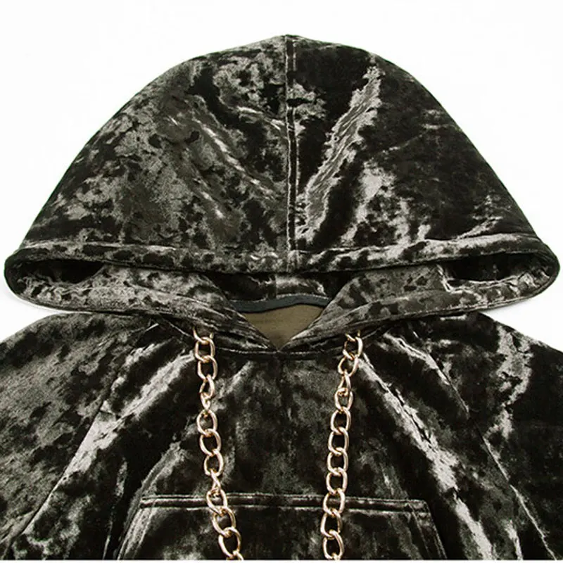 Женское осенне зимнее армейское зеленое бархатное платье с металлическими