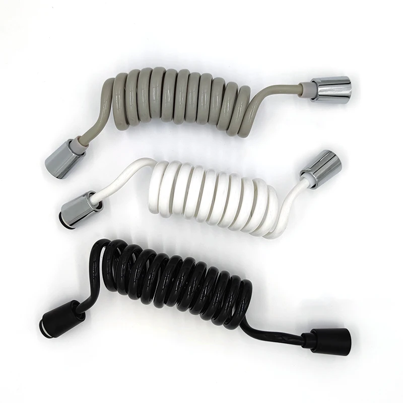 Matt Black Grey Spring Flexible Retractable Shower Hose for Water Plumbing Toilet Bidet Sprayer Shower Hose Bathroom Accessories