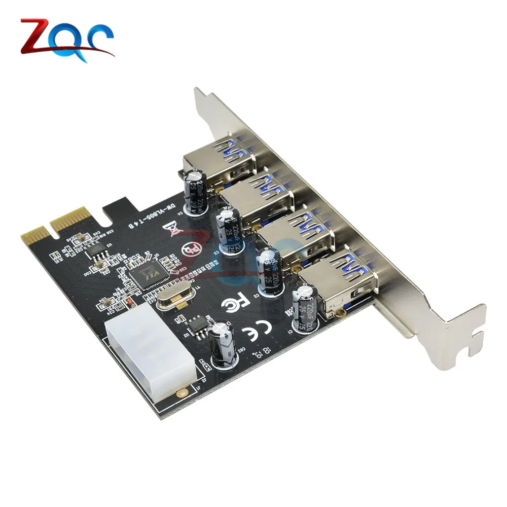 4 порта PCI-E к USB 3,0 концентратор PCI Express карта расширения адаптер 5 гбит/с скорость для компонентов настольного компьютера