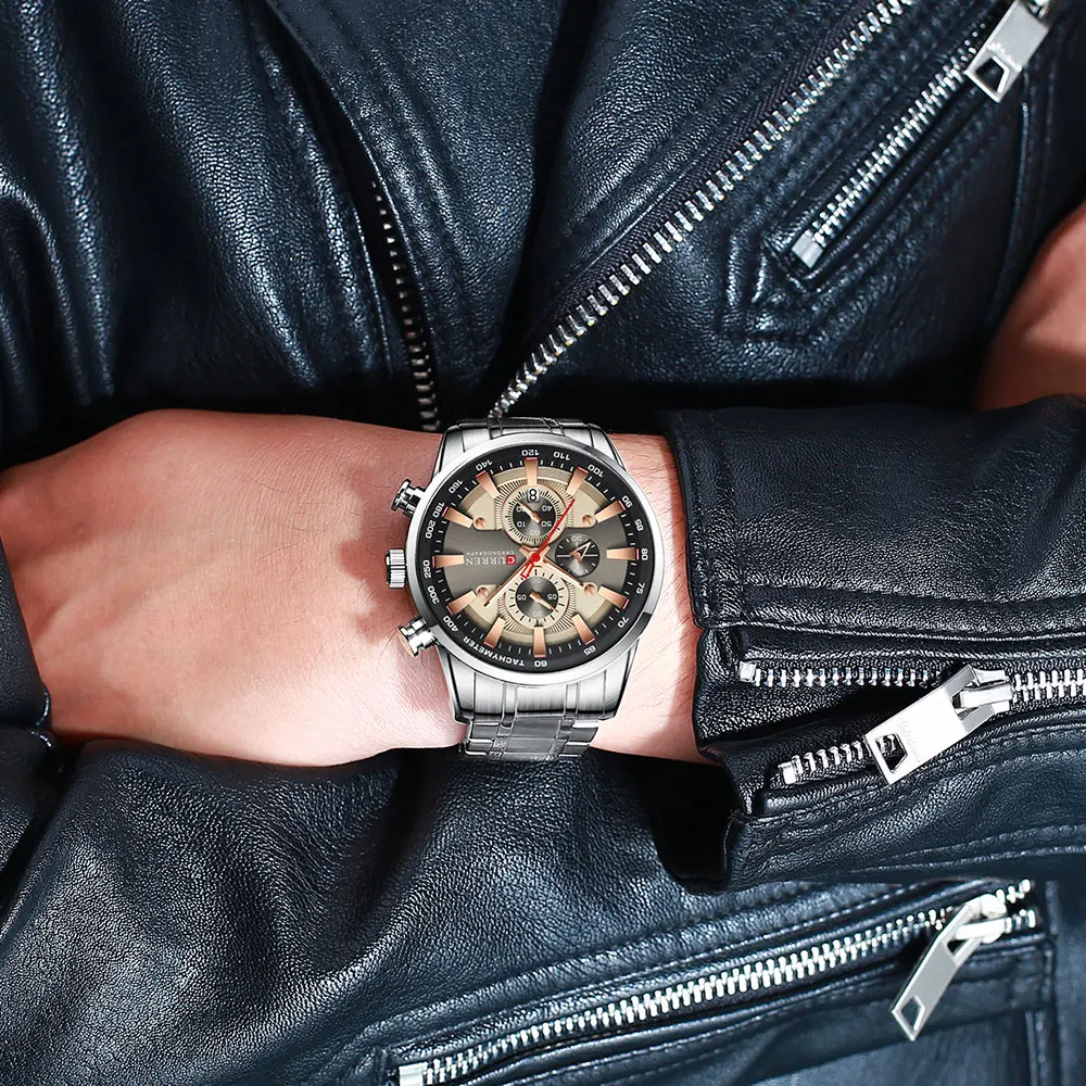 Relogio Masculino новые часы для мужчин люксовый бренд CURREN Хронограф Мужские спортивные часы водонепроницаемые полностью Стальные кварцевые мужские часы
