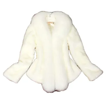

Faux Fur Coat Women White Black Plus Size Loose Imitation Rabbit Fur Jacket 2019 New Autumn Winter Korean Short Slim Coat LD1207
