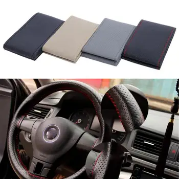 

Hand-Sewn Steering Wheel Handle Set Car Steering Wheel Cover Microfiber Full-Hole Steering Wheel Cover Car Accessories