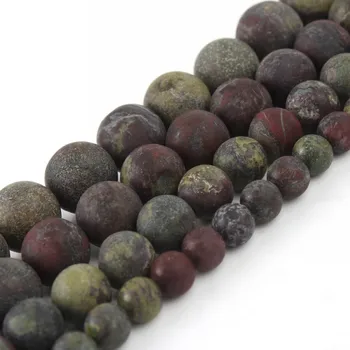 

Natural Matte Dragon Blood Stone Dull Polished Round Spacer Beads For Jewelry DIY Making Bracelet Accessories 15'' 4 6 8 10 12mm