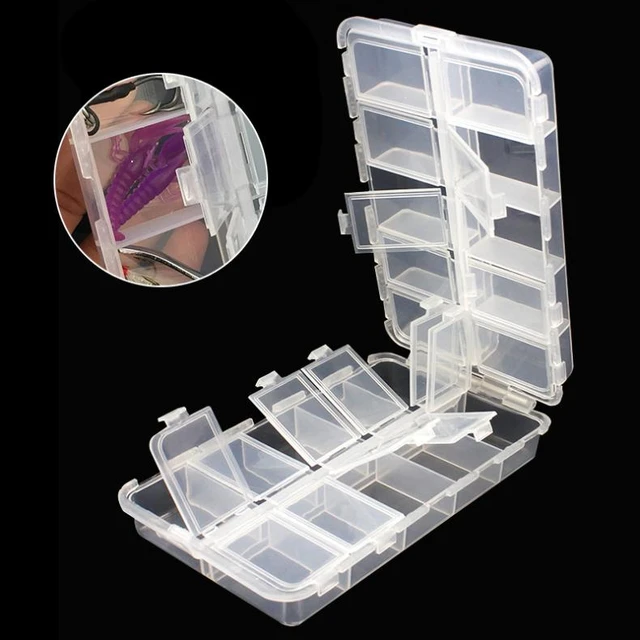 Plastic 20 Compartments Fishing Tackle Box Fishhook Small