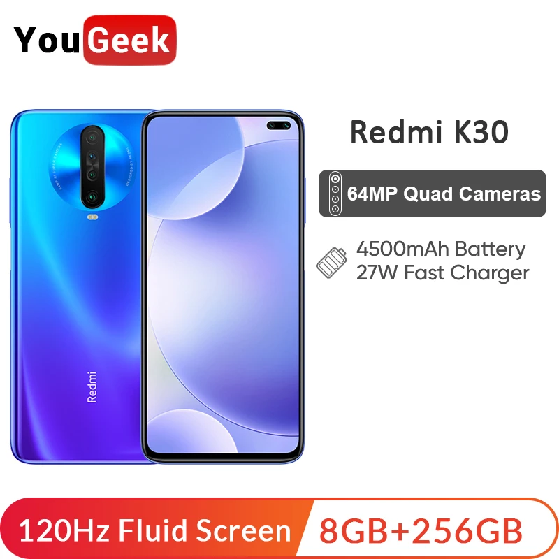 Оригинальный Смартфон Xiaomi Redmi K30 8 ГБ 256 Восьмиядерный процессор Snapdragon 730G 64
