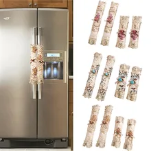 2 шт модные кухонные декоративные Легко устанавливаемые холодильники волшебные наклейки моющиеся дверные ручки крышки кружева винтажная печь микроволновая печь