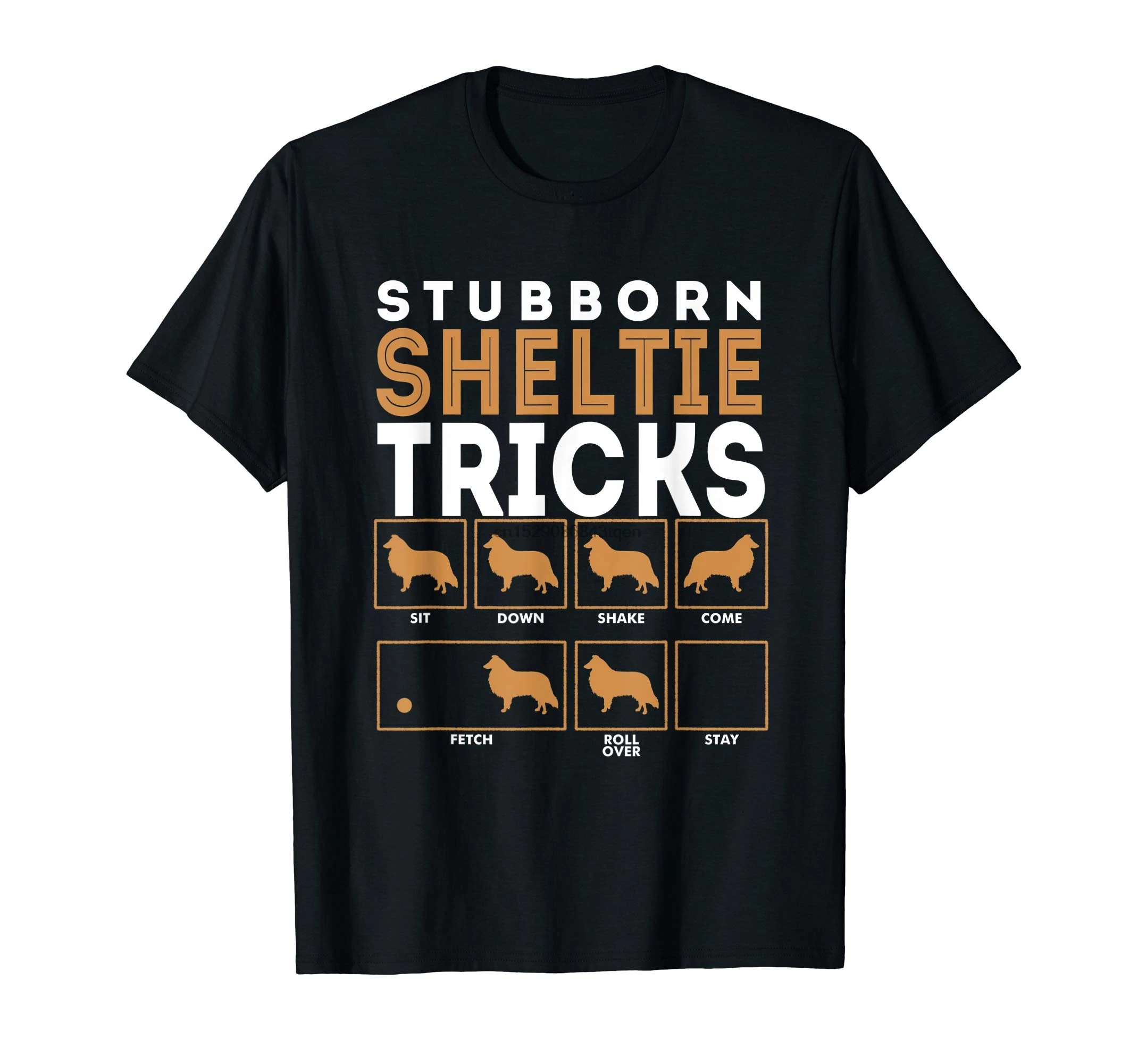 Stubborn Shetland Sheepdog Sheltie Dog Tricks T-Shirt-Men's T-Shirt-Black |