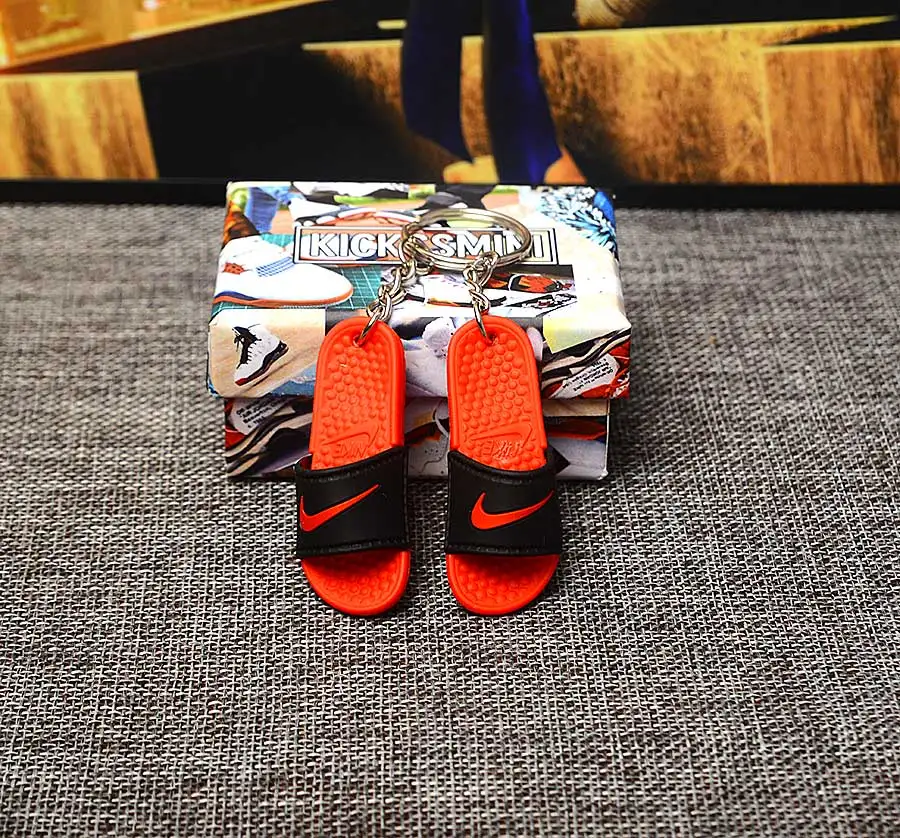 a pair w box DIY 3D тапочки брелок плесень рюкзак ювелирные изделия креативный подарок на день рождения Брелки для пар - Цвет: a pair w box
