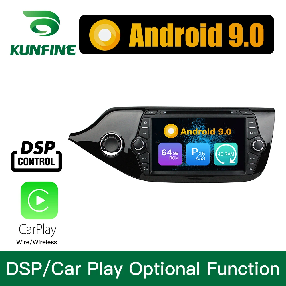 Perfect Android 9.0 Octa Core 4GB RAM 64GB Rom Car DVD GPS Multimedia Player Car Stereo for KIA CEED 2013-2015 Radio Headunit WIFI 1