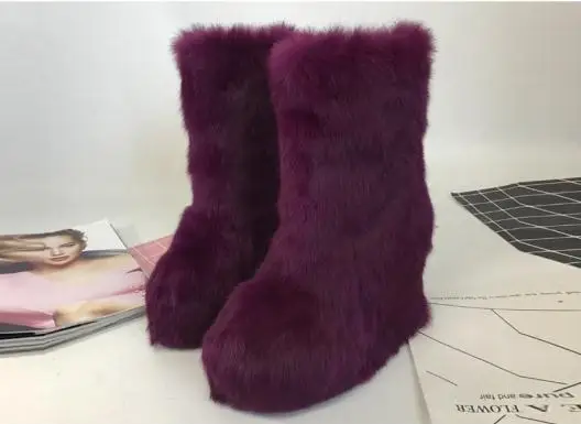 As Pic Зимние сапоги; женские теплые сапоги до середины икры; Bota Feminina; Botines Mujer Chic stivali donna Leopard Botas Mujer; женская обувь на танкетке - Цвет: As Pic