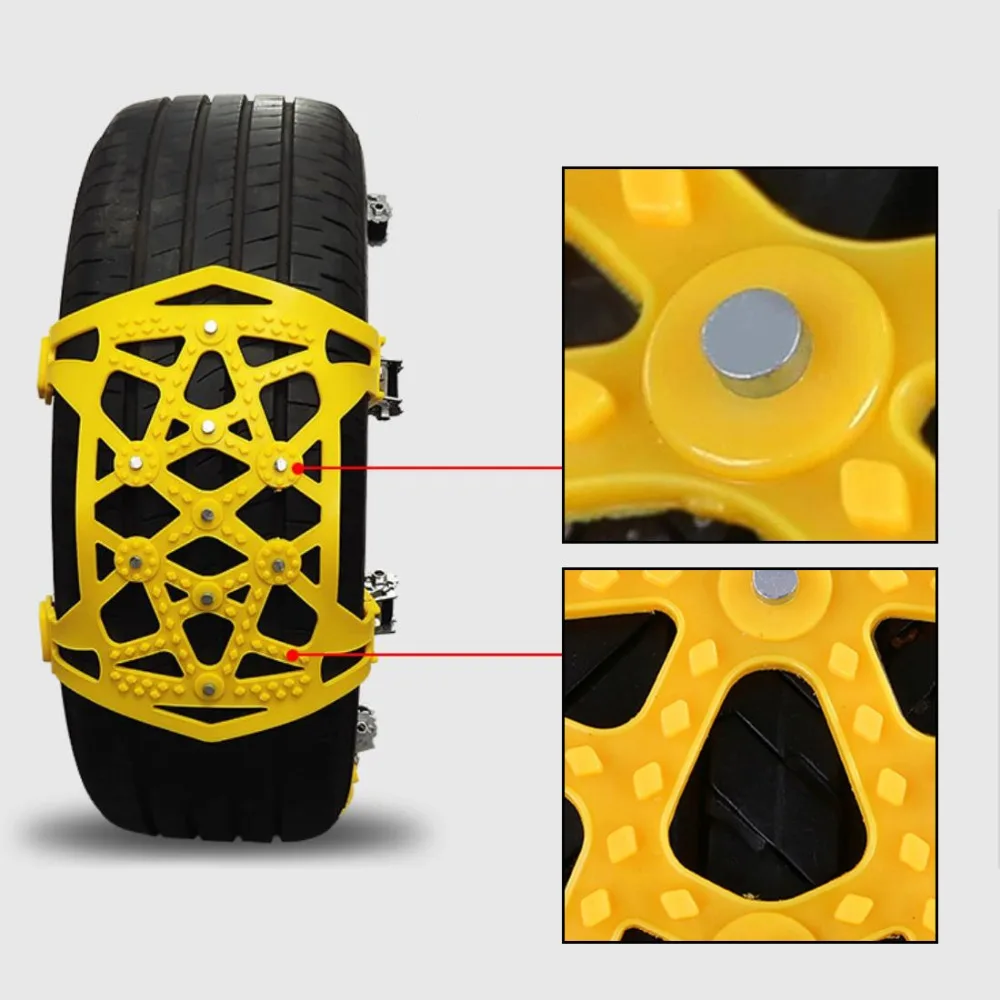 Противоскользящие цепи для автомобильных зимних шин для внедорожников и грузовиков, регулируемые грязевые противоскользящие защитные шины для аварийной безопасности, колесные ремни ТПУ