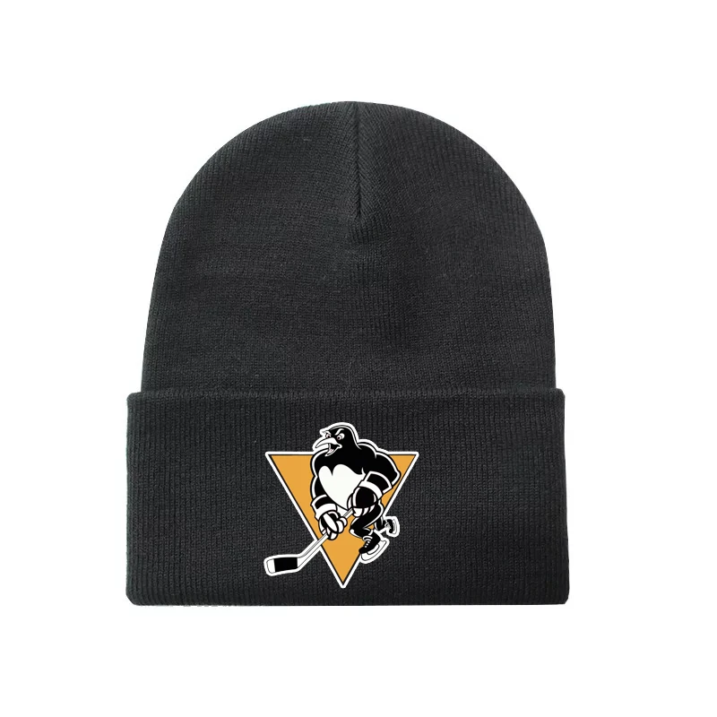COLDINDOOR,, зимняя вязаная шапка для фанатов хоккея с вышитым логотипом черного и синего цвета, высокое качество - Цвет: zzm010