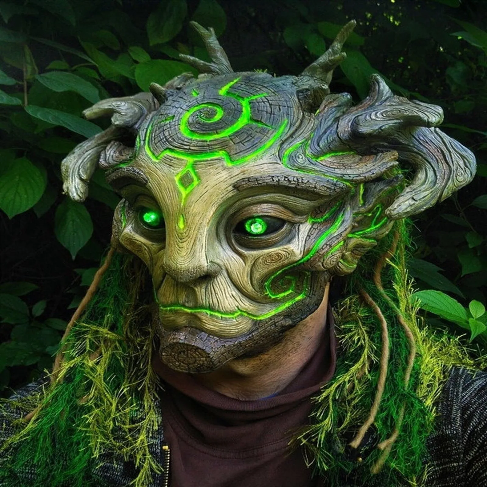 Unisex Personalized Mask Full Face - Forest Elves-Masks Heads Scary for Cosplay Party Halloween Tricky Props Material Eemulsion | Дом и сад
