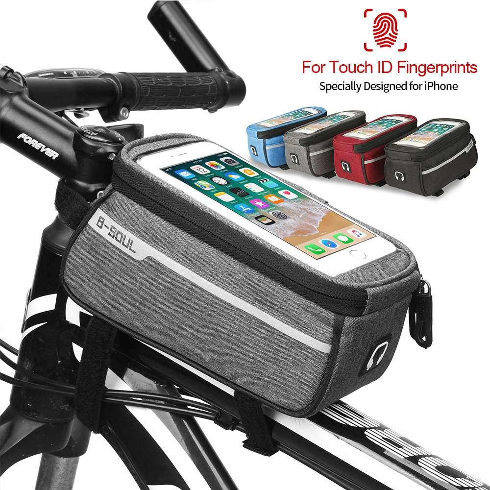 

Waterproof Portable Bicycle Front Bag MTB Road Bike Top Tube Frame Handlebar Touch Screen Bag 6 inch Cycling Pouch phone Bag D35