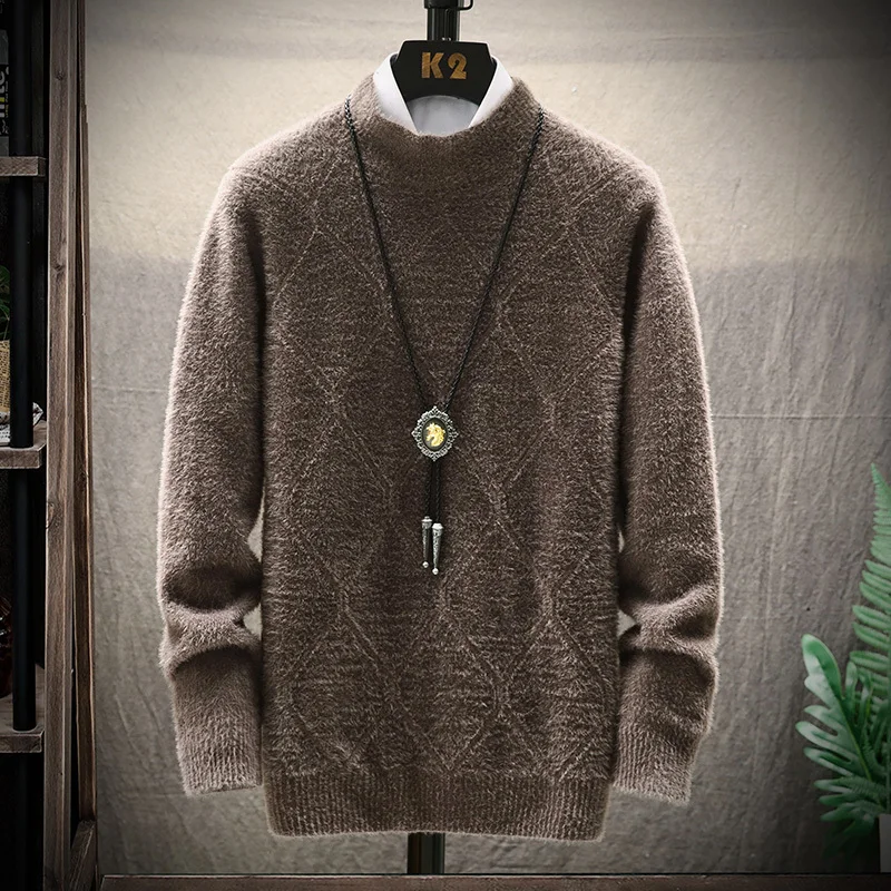 Winter Plaid Sweater Men Warm Fashion Sweter Clothes Solid Color Casual Knit Sweaters Man Loose Long Sleeve Pullover Men M-3XL Winter Plaid Sweater Men Warm Fashion Sweter Clothes Solid Color Casual Knit Sweaters Man Loose Long Sleeve Pullover Men M-3XL