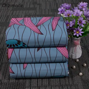 

Chzimade 3Yard Ankara African Flower Wax Prints Fabric 100% Cotton Tissue Fabric For Garment Diy Women Dress Making Materials